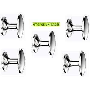 Kit com 05 Pçs Puxador Vitta (29mm) Ponto Redondo - Cromado