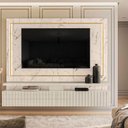 Ver mais imagens de Estante Home Theater Suspenso Gaia com Aparador Estoril Calacata Off White – Madetec