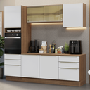 Ver imagem 1 de Armário de Cozinha Completa 240cm Rustic/Branco Veludo Lux Madesa 08