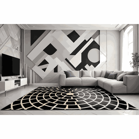 Tapete Rayza Marbella Cyclone Black Pompéia 0.60m X 1.80m
