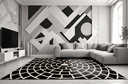 Ver imagem 1 de Tapete Rayza Marbella Cyclone Black Pompéia 0.60m X 1.80m