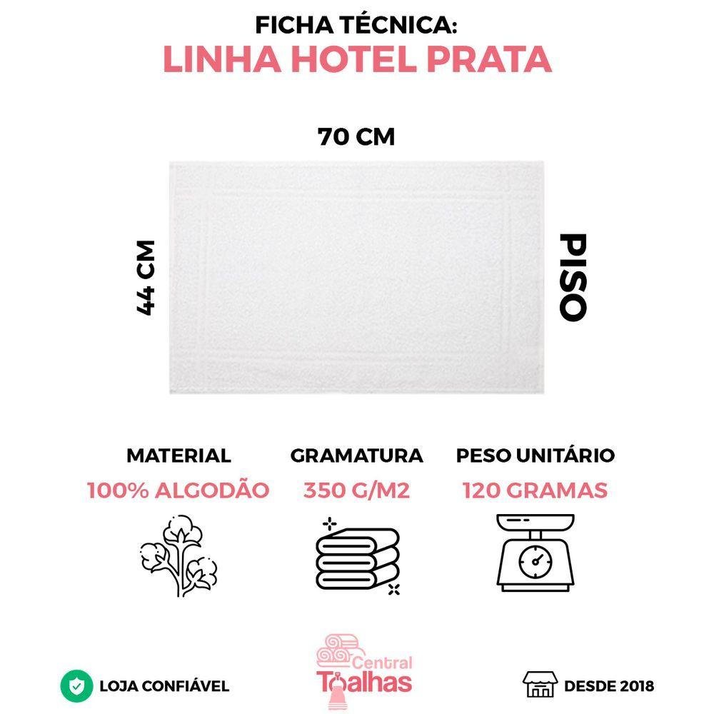 Kit com 3 Toalhas de Piso para Hotel - Profissional Prata - Preto - 2