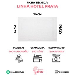 Kit com 3 Toalhas de Piso para Hotel - Profissional Prata - Preto - 2