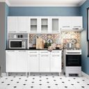 Ver imagem 1 de Cozinha de Aço Completa Modulada com Nicho para Micro-Ondas 4 Peças Topázio Branco