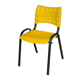 Cadeira Iso Base Preto Escola, Escritório Amarelo - 2