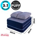 Ver imagem 2 de Puff Multiuso 3 em 1 Solteiro com Travesseiro Jacquard Azul BF Colchões