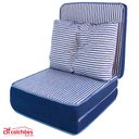 Ver imagem 3 de Puff Multiuso 3 em 1 Solteiro com Travesseiro Jacquard Azul BF Colchões