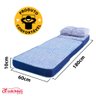 Puff Multiuso 3 em 1 Solteiro com Travesseiro Jacquard Azul BF Colchões - 4