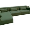 Sofá de Canto 5 Lugares com Chaise Revestimento em Sarja 336x74cm - 2