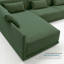 Ver imagem 5 de Sofá de Canto 5 Lugares com Chaise Lado Esquerdo em Sarja 336x196cm Verde Médio