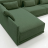 Sofá de Canto 5 Lugares com Chaise Lado Esquerdo em Sarja 336x196cm Verde Médio - 4