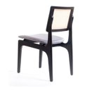 Ver imagem 2 de Cadeira de Madeira Zaya Preta Encosto Tela Sextavada Natural Assento Estofado