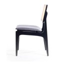 Ver imagem 3 de Cadeira de Madeira Zaya Preta Encosto Tela Sextavada Natural Assento Estofado