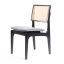 Ver imagem 1 de Cadeira de Madeira Zaya Preta Encosto Tela Sextavada Natural Assento Estofado