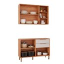 Ver imagem 5 de Cozinha Modulada 2 Peças Brilhante com 01 Balcão e 01 Armário Aéreo Cinamomo/Offwhite
