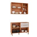 Ver imagem 5 de Cozinha Modulada 2 Peças Brilhante com 01 Balcão e 01 Armário Aéreo Bege/Cinamomo/Off White