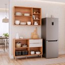 Ver imagem 4 de Cozinha Modulada 2 Peças Brilhante com 01 Balcão e 01 Armário Aéreo Cinamomo/Offwhite