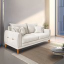 Ver imagem 1 de Sofá para Sala de Estar Fixo 3 Lugares London Branco