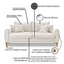 Ver imagem 4 de Sofá para Sala de Estar Fixo 3 Lugares London Branco