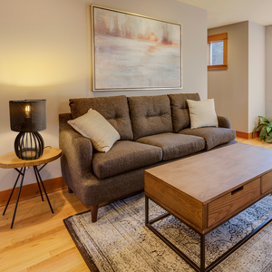 Abajur Luminária Mesa Madeira Mdf Sala Quarto Mesa de Cabeceira Cor:café