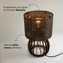 Ver imagem 3 de Abajur Luminária Mesa Madeira Mdf Sala Quarto Mesa de Cabeceira Cor:café