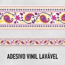 Ver imagem 2 de Faixa Decorativa Adesiva (autocolante) - Arabesco Rosa e Amarelo
