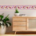 Ver imagem 1 de Faixa Decorativa Adesiva (autocolante) - Arabesco Rosa e Amarelo