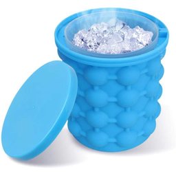 Ice Cube Maker Genie Forma de Gelo Balde Silicone Balde P/ Gelo - 2