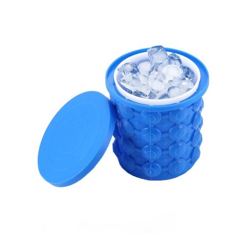 Ice Cube Maker Genie Forma de Gelo Balde Silicone Balde P/ Gelo