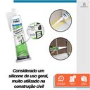 Ver imagem 4 de Kit com 4 Silicones Acético Incolor Tekbond 50g Adesivo Vedação e Fixação em Ambientes Internos e Ex