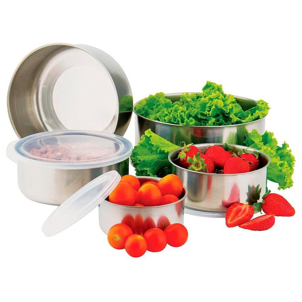 Conjunto de Potes INOX c/ Tampa 5 PEÇAS TopChef Conjunto de Pote Inox - 3