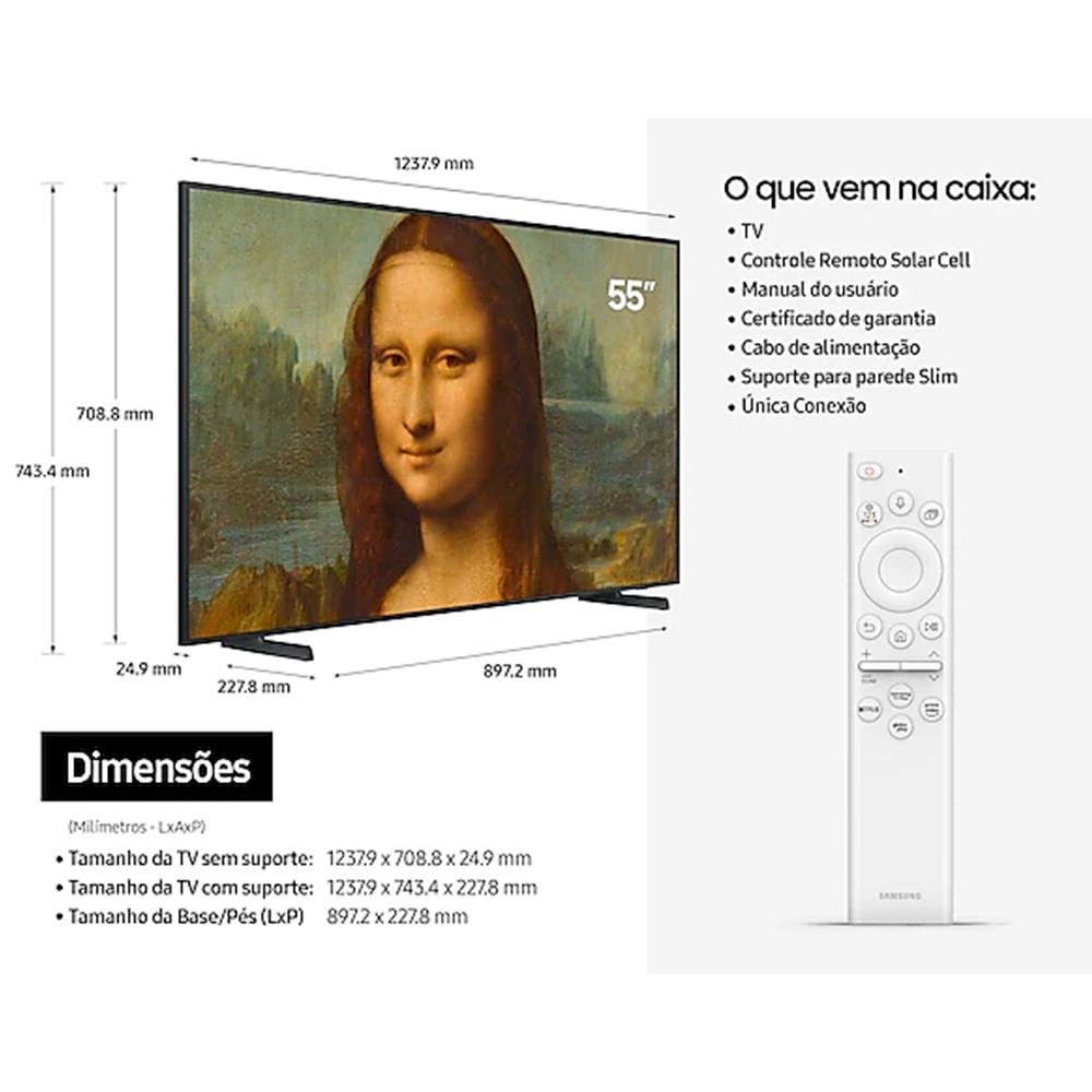 Smart TV Samsung 55” 4K Ultra HD, QLED QN55LS03BAGXZ, Wi-fi Integrado - 13