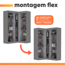 Ver imagem 4 de Guarda Roupas Modulado Closet de Canto 5 Portas Madrid
