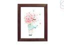 Ver imagem 1 de Quadro Decorativo Infantil Menina com Flores Aquarela:tabaco