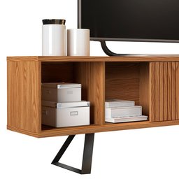 Rack Para TV Ripado Industrial Até 70 Polegadas Carvalho Nobre Calcedônia Shop JM - 3 Rack Para TV Ripado Industrial Até 70 Polegadas Carvalho Nobre Calcedônia Shop JM - 3