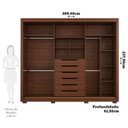Ver imagem 4 de Guarda-Roupa Casal 3 Portas de Correr com Pés e Espelhos 269cm 100% MDF Olinda Espresso Móveis Marrom/Jequitiba