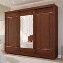 Ver imagem 1 de Guarda-Roupa Casal 3 Portas de Correr com Pés e Espelhos 269cm 100% MDF Olinda Espresso Móveis Marrom/Jequitiba
