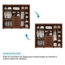 Ver imagem 5 de Guarda-Roupa Casal 3 Portas de Correr com Pés e Espelhos 269cm 100% MDF Olinda Espresso Móveis Marrom/Jequitiba