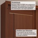 Ver imagem 6 de Guarda-Roupa Casal 3 Portas de Correr com Pés e Espelhos 269cm 100% MDF Olinda Espresso Móveis Marrom/Jequitiba