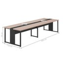 Ver imagem 3 de Mesa de Reunião Retangular Kaleb Moderno sem Gavetas 360cm Nogueira Preto Plata Móveis