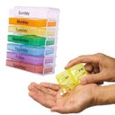 Ver mais imagens de Organizador de Medicamentos Semanal 4X Dia com 28 Divisorias Suporte Acrilico Plastico Resistente