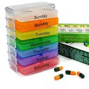 Ver imagem 2 de Organizador de Medicamentos Semanal 4X Dia com 28 Divisorias Suporte Acrilico Plastico Resistente