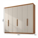 Ver imagem 4 de Guarda Roupa de Casal Evidence Plus Ii 6 Portas Cinamomo e Areia Zanzini