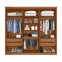Ver imagem 3 de Guarda Roupa de Casal Evidence Plus Ii 6 Portas Cinamomo e Areia Zanzini