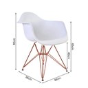 Ver imagem 4 de Kit 6 Poltronas Eiffel Eames Branca com Braço Daw em Ferro Cobre