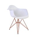 Ver imagem 3 de Kit 6 Poltronas Eiffel Eames Branca com Braço Daw em Ferro Cobre