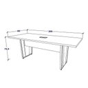 Ver imagem 3 de Mesa Reunião Escritório 2,00m X 0,90m com Caixa de Tomadas e Pés em Metal Industrial Executive F5