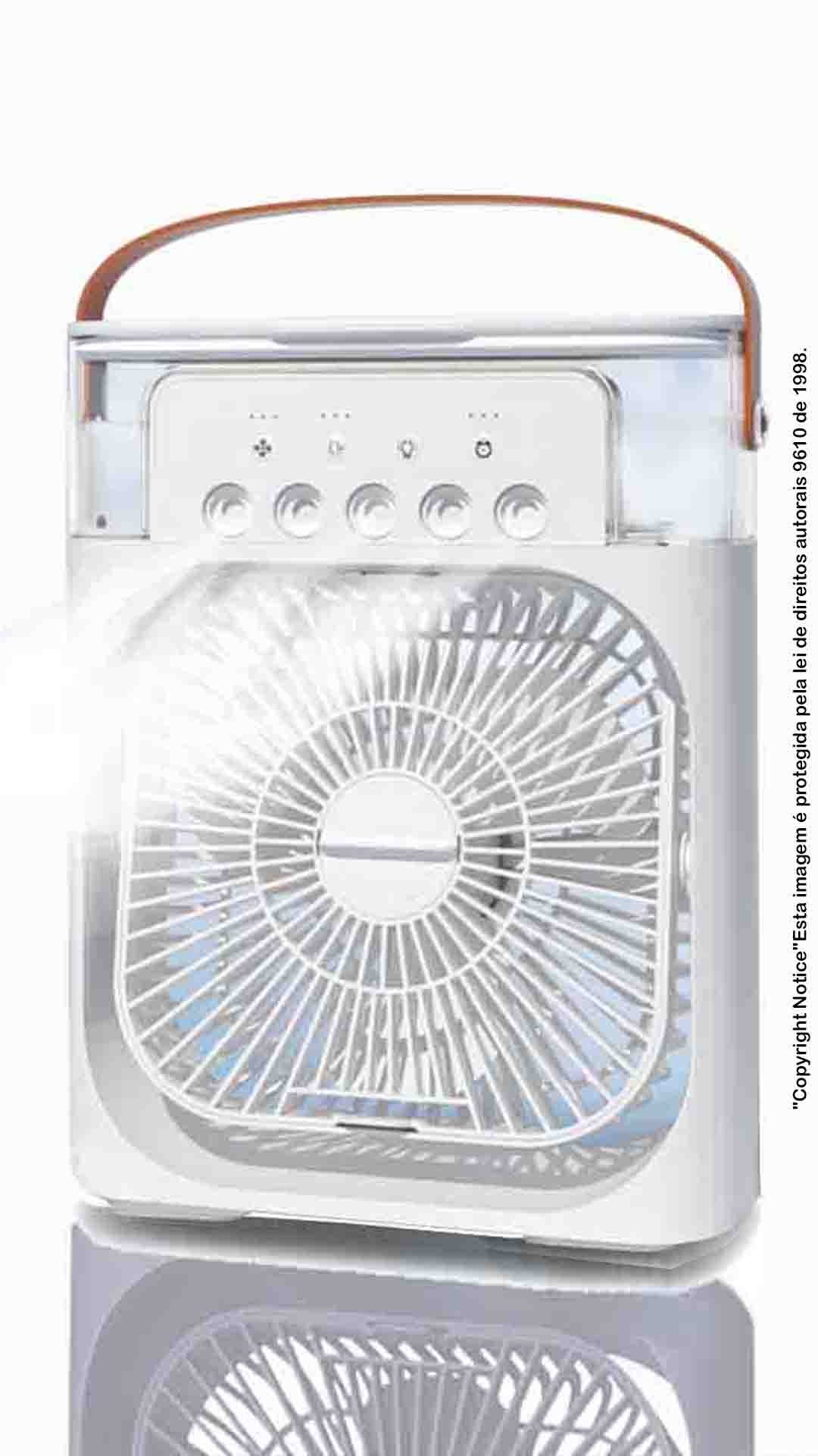 Ventilador Climatizador Pessoal com 5 Atomizadores de Névoa:Branco - 1