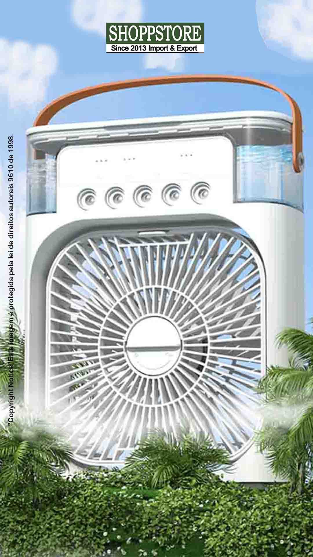 Ventilador Climatizador Pessoal com 5 Atomizadores de Névoa:Branco - 8
