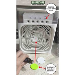 Ventilador Climatizador Pessoal com 5 Atomizadores de Névoa:Branco - 4